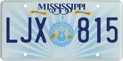 MS license plate LJX815
