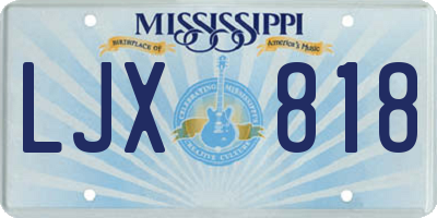 MS license plate LJX818