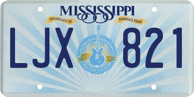 MS license plate LJX821