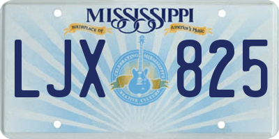 MS license plate LJX825