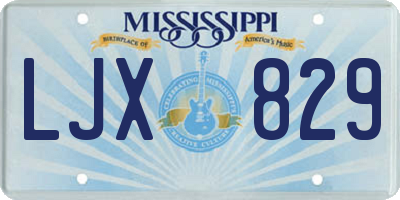 MS license plate LJX829
