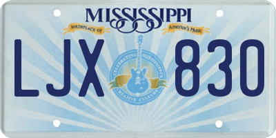 MS license plate LJX830