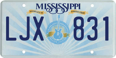 MS license plate LJX831