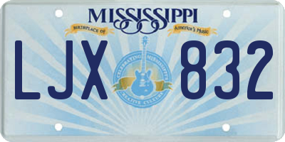 MS license plate LJX832