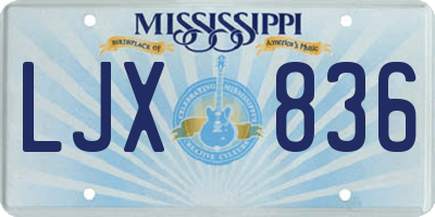 MS license plate LJX836