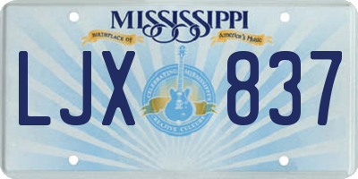 MS license plate LJX837