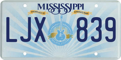 MS license plate LJX839