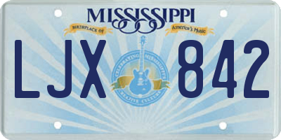 MS license plate LJX842