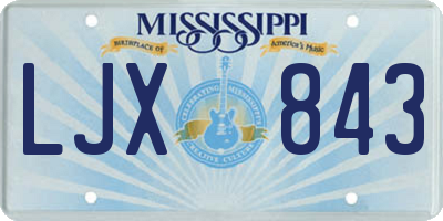 MS license plate LJX843