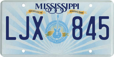MS license plate LJX845