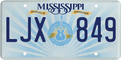 MS license plate LJX849