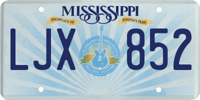 MS license plate LJX852