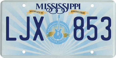 MS license plate LJX853