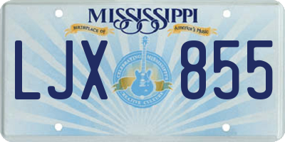 MS license plate LJX855