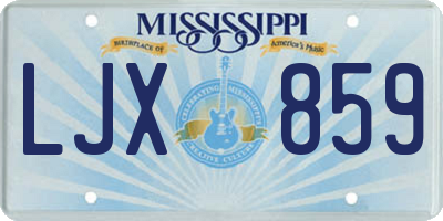 MS license plate LJX859
