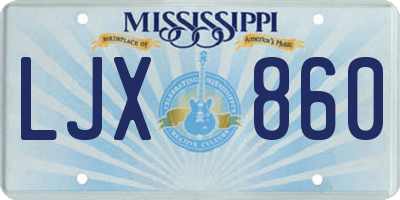 MS license plate LJX860