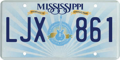 MS license plate LJX861