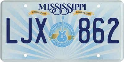 MS license plate LJX862