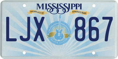 MS license plate LJX867