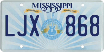 MS license plate LJX868
