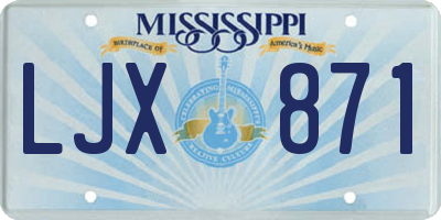 MS license plate LJX871