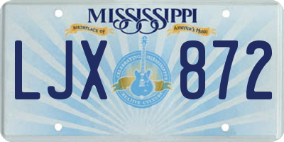 MS license plate LJX872
