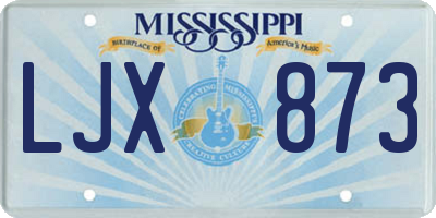 MS license plate LJX873