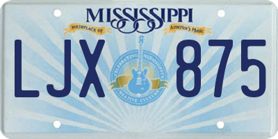 MS license plate LJX875