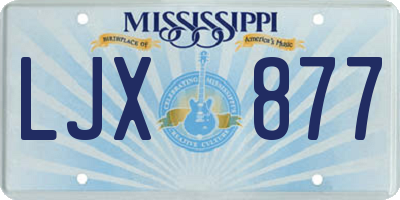 MS license plate LJX877