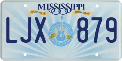 MS license plate LJX879