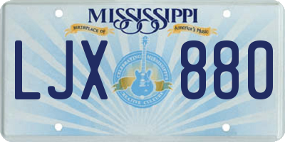 MS license plate LJX880