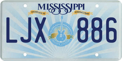 MS license plate LJX886