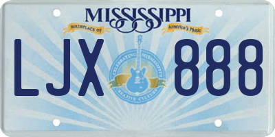 MS license plate LJX888