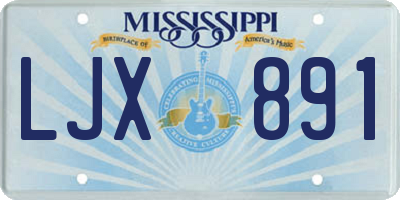 MS license plate LJX891