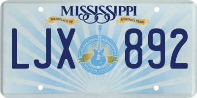 MS license plate LJX892
