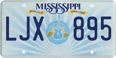 MS license plate LJX895
