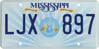 MS license plate LJX897