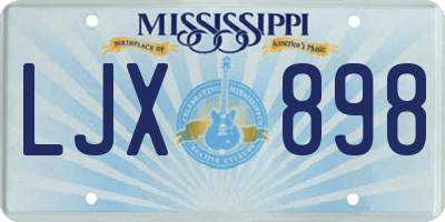 MS license plate LJX898