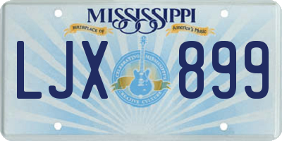 MS license plate LJX899