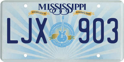 MS license plate LJX903
