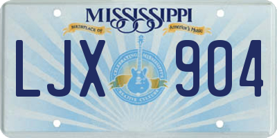 MS license plate LJX904