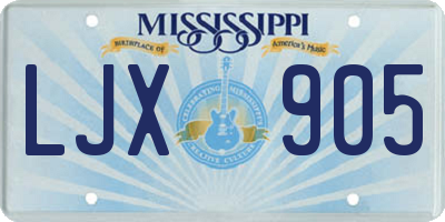 MS license plate LJX905