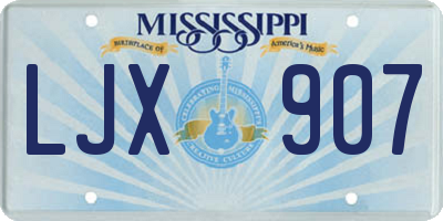 MS license plate LJX907