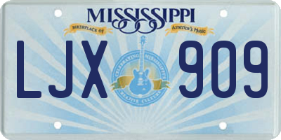 MS license plate LJX909
