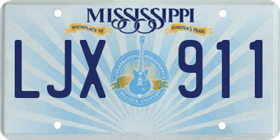 MS license plate LJX911