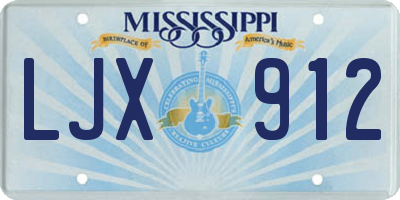 MS license plate LJX912