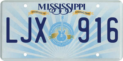 MS license plate LJX916