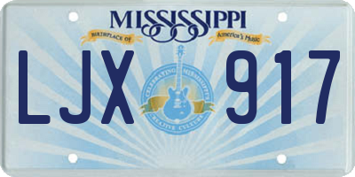 MS license plate LJX917