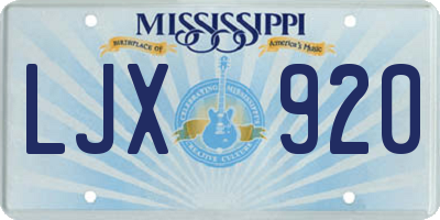 MS license plate LJX920