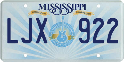 MS license plate LJX922